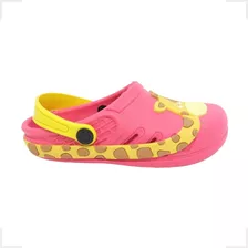 Babuche Sandália Infantil Menina Rosa Girafa Chinelo Leve