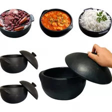 Kit Panelas De Barro 5l E 2l Rústica Comida Caseira Saudável