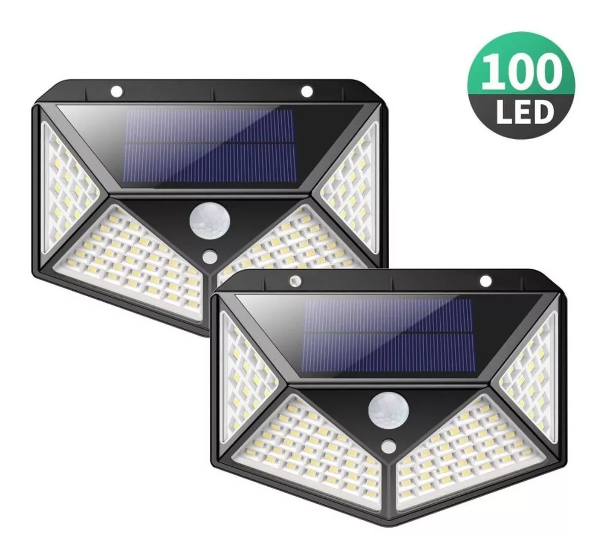 Pack X2 Lampara Solar 100 Led Reflector Solar Luz Exterior