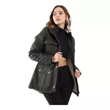 Parka Gabardina Con Corderito De Mujer - Talles Grandes