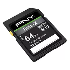Pny 64gb Elite-x Clase 10 U3 V30 Tarjeta De Memoria Flash Sd