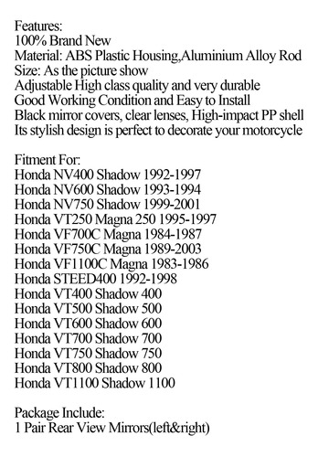Espejos Retrovisores Laterales Honda Vt1100 Shadow Nv600 Vt2 Foto 6
