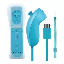 Controle Wii Remote Plus + Nunchuk Para Nintendo Wii/u Azul