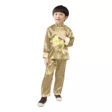 Camisa Tang Suit Para Niños Y Niños Con Bordado De Dragones,