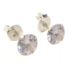 Brinco Feminino Masculino Prata 925 Diamante Sintético 6 Mm