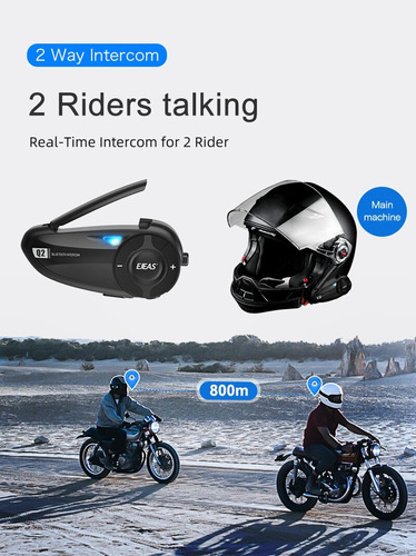 Intercomunicador Ejeas Q2 Audifonos Para Casco Moto Ip67 1pc Foto 4