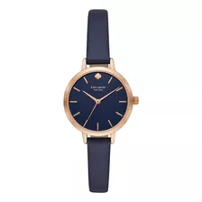 Kate Spade New York Reloj De Tres Manecillas De Cuero Y Meta