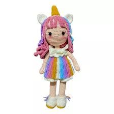 Muñeca Amigurumi Peluche Tejida A Mano 