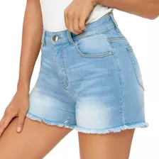 Shorts Mezclilla Para Mujer Dama Moda Deshilado Cintura Alt 