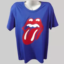 Camiseta Azul Con La Lengua Rock 55% Off