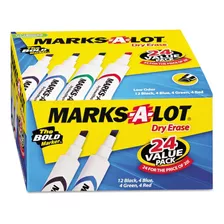 Marcadores Borrado Seco Avery Marks-a-lot, 4 Colores Tinta,