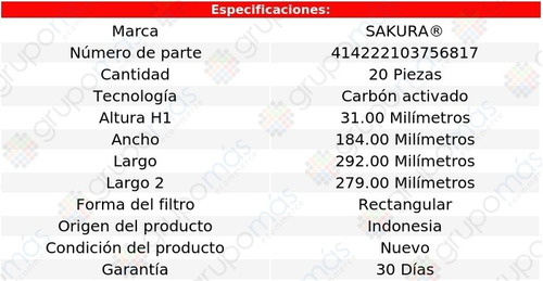 Caja 20 Filtros De Cabina Carbn Activado Xc70 L5 2.5l 16 Foto 2