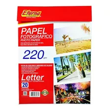 Papel Fotográfico Brillante Carta 220gr X20 Hojas