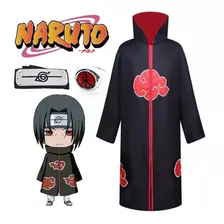 Naruto Cloak+diadema+anillo Akatsuki Sasuke Cos Disfraces