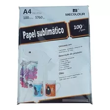 Papel Sublimatico A4 Fundo Branco C/100 Folhas Mecolour 