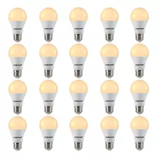 Kit 20 Lâmpadas Led 4,9w Luz Amarela Branco Quente 3000k