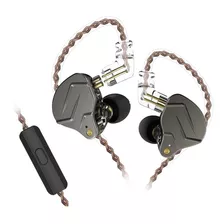 Audífonos In-ear Gamer Kz Auriculares Con Cable Zsn Pro With Mic Negro