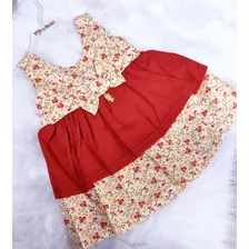 Vestido De Bebê Menina Floral 100% Algodão