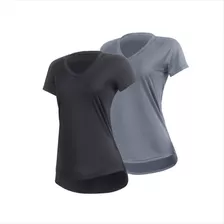 Kit 2 Blusas Fitness Dry Fit Poliéster Blusinha Feminina