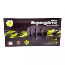 Luva Nitrílica Preta Glove Black Mechanics Caixa C/ 50 Un