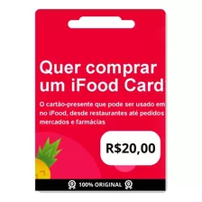Cartão Presente Ifood 20 Reais Digital Via Chat Gift Card