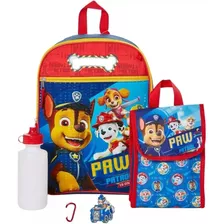 Paw Patrol Mochila Lonchera Y Termo Kit De 3 Piezas Y Llaver