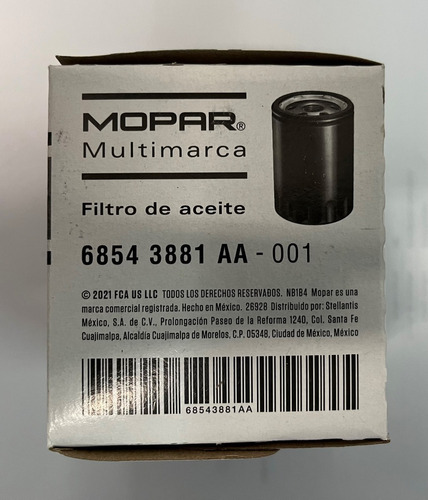 Filtro Aceite Mopar Dodge Journey 2.4 2009 2010 2011 2012  Foto 4