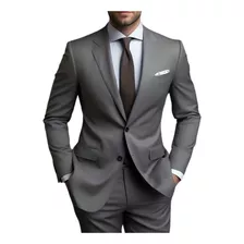 Terno Slim Masculino Cinza+calça+colete Mais Barato*