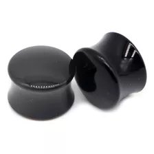 Expansores De Oreja 2pzas Acrilico Duro 22mm Negro De Tambor