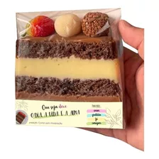 Embalagem Slice Cake Fatia Bolo C/ Celofane Incluso - 100un