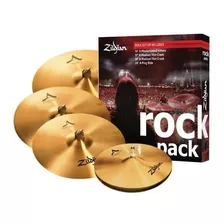 Conjunto Platillos Zildjian A Rock Mastersound Hi Hi Hat 17+19+20 Color Dorado