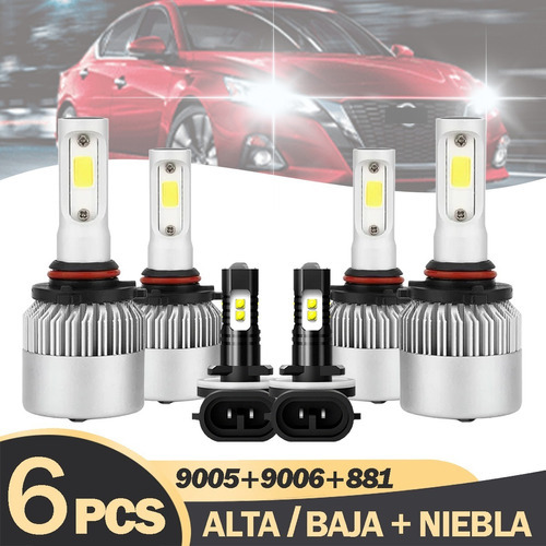 Kit Faros Delanteros Led Luz Alta Y Luz Baja Para Nissan