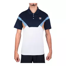 Camisa Polo Fila Australian Open Branco Marinho E Salmão