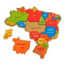Quebra Cabeça Infantil Mapa Capitais Brinquedo Educativo Mdf