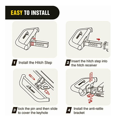 Nilight Hitch Step With 2  Hitch Receiver Rear Bumper Guard Foto 7