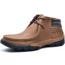 Bota Masculino Casual Em Couro Adventure Palmilha Gel Cr02