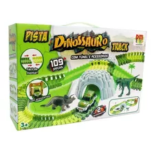 Pista Autorama Dinossauro C/ Túnel 109pçs 2 Dinossauros