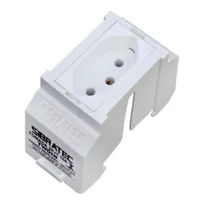 Tomada Para Trilho Din 2p+t 10a 250v Cor Branca Padrão Br Cor Branco