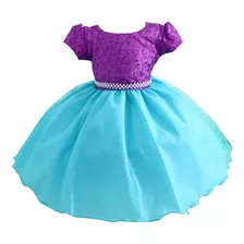 Fantasia Da Princesa Pequena Sereia Roupa Vestido Ariel Luxo