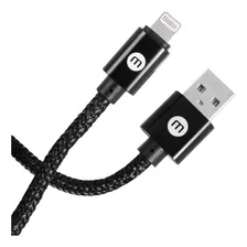 Cable Para Lightning 2m Compatible Con Dispositivos Apple Color Negro