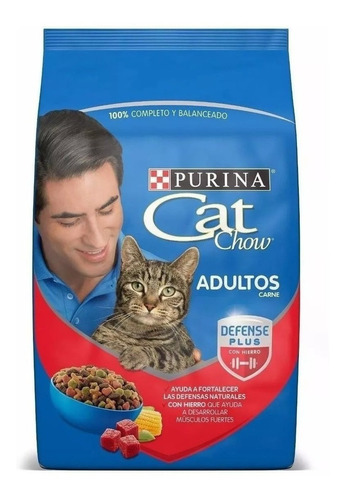 Alimento Cat Chow Defense Plus  Para Gato Adulto Sabor Carne En Bolsa De 15 kg