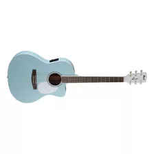 Guitarra Electroacústica Acero Cort Jade-skop Funda Y Color Celeste Pastel Material Del Diapasón Laurel Orientación De La Mano Derecha