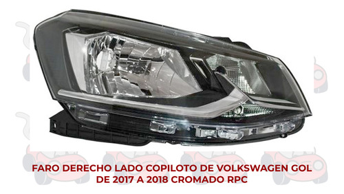 Faro Volkswagen Gol 2017-17-2018-18 Cromado Ore Foto 10