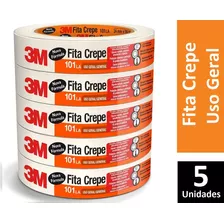 5 Rolos Fita Crepe Uso Geral 3m 101la 24mmx50m Nova Fórmula 