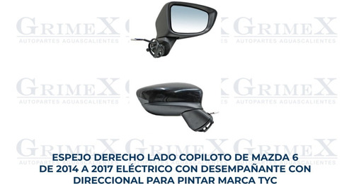 Espejo Mazda 6 2014-2015-2016 Elect C/desemp C/direcc Ore Foto 10