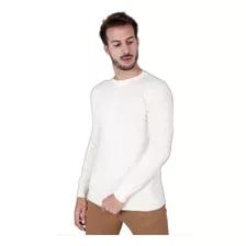 Sweater Liso Hilo Bremer Beige Pullover Vestir Algodon 100%