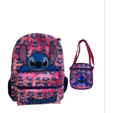 Kit Mochila Lilo & Stitch Escolar E Estojo Envio Hoje 