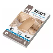 Papel Kraft Misionero A4 De 80 Grs X 100 Hojas