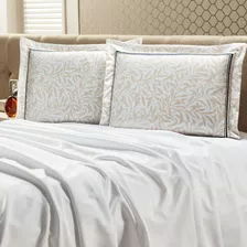 Roupa De Cama Lençol Premium Percal 400 Fios King - Branco