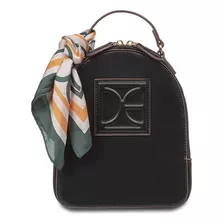 Mochila Cloe Para Mujer Con Mascada Cierre Metálico Color Negro